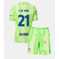 Fotbalové Dres Barcelona Frenkie de Jong #21 Dětské Alternativní 2024-25 Krátký Rukáv (+ trenýrky)